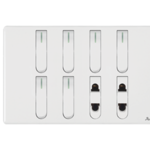AQUA NEO SUPER WHITE 6 GANG SWITCH + 2 SOCKET