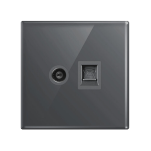 Aqua Glasskin Grey TV Plus Telephone Socket